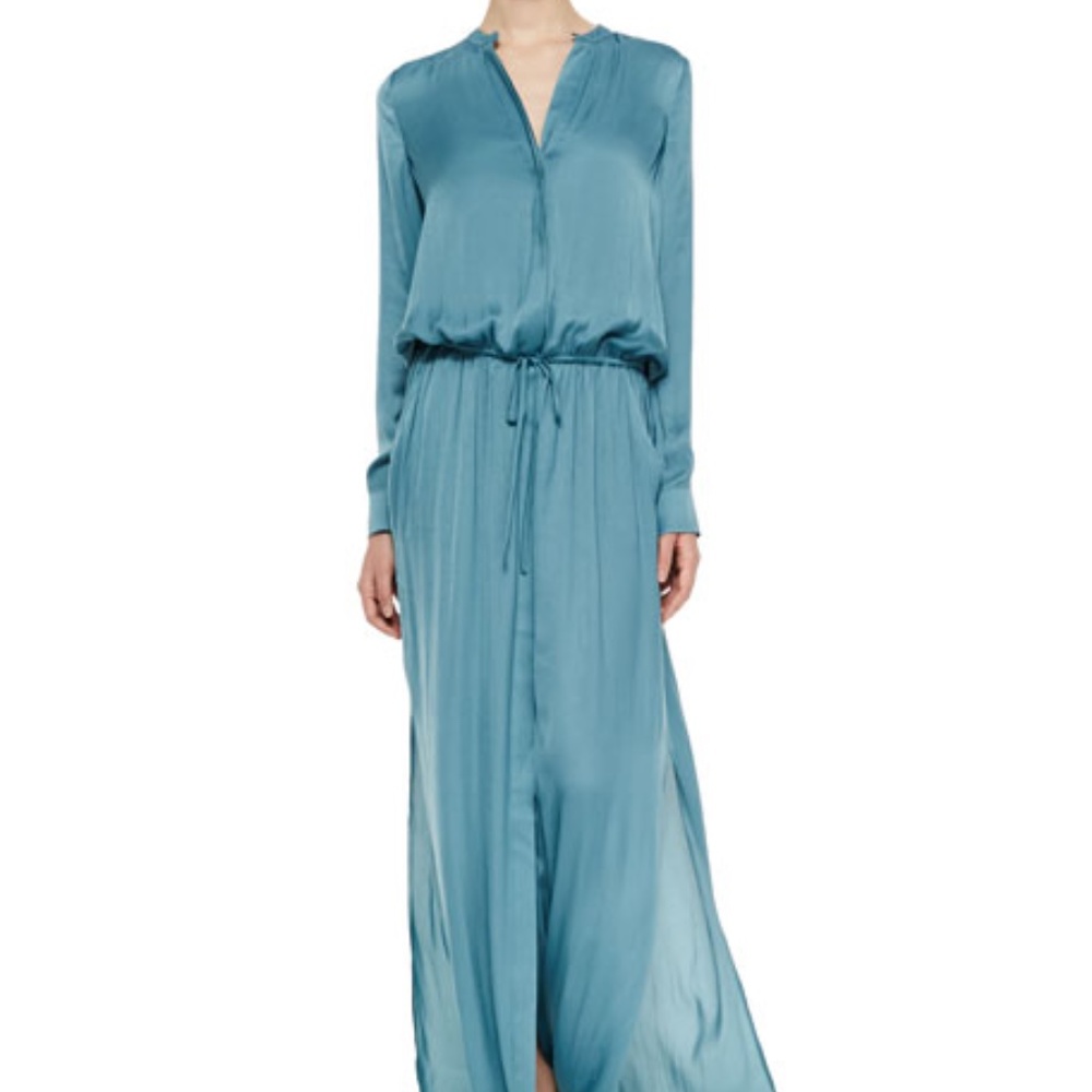 Vince Long-Sleeve Drawstring Maxi Dress